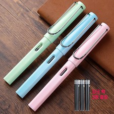 새로이 서예 캘리그라피 붓펜 붓글씨 브러시 펜 잉크블랙 (사은품증정), 마카롱그린+마카롱블루+마카롱 핑크+잉크팩3