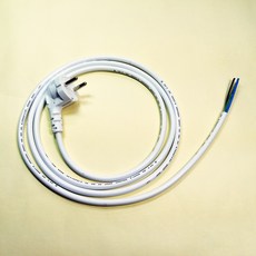 3선 220볼트용 파워 코드 ( 접지선 있음), 회색 2미터, 1개