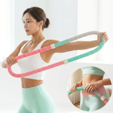 지티시재팬 고탄성 스프링 훌라후프 복부 뱃살 다이어트 운동, 1개, 민트+핑크+그레이, 980g
