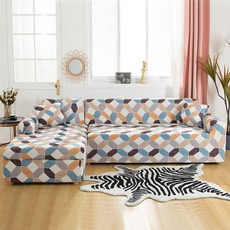 소파 커버 탄성 소파 슬립 커버 Chaise Longue 단면 코너 소파 커버 케이스 가구 1/2/3/4 Seater Housse Canapé, [04] 4-Seat 235-300cm 1PC, 색상 18, 1개