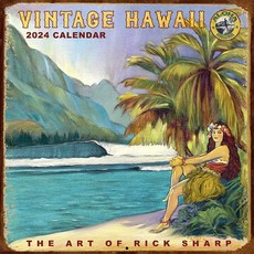 2024 빈티지 하와이 달력/Hawaii 캘린더 호놀룰루 기념품 복고풍 레트로감성 뉴트로