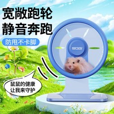 倉鼠跑輪 倉鼠跑道 倉鼠玩具 鼠鼠跑輪 SQG倉鼠跑輪靜音無聲滾輪帶支架金絲熊大號運動防滑玩具小寵用品, 天空藍,靜音/平穩牢固/加大加寬【小號-壁掛款】, 1個