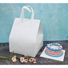 쇼핑백 케이크 디저트 보냉 가방 케이크쇼핑백, 화이트