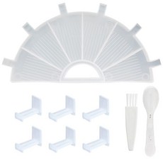 鑽石畫多功能翻鑽盤套裝：DIY點鑽筆、鑽石收納託盤、鑽石繡篩選工具，輕鬆製作精美鑽石畫, 半圓鑽盤透明