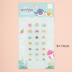 韓國大創 Daiso 碰碰狐 鯊魚家族 指甲貼 韓國 Pinkfong 貼紙 鯊魚寶寶 兒童指甲貼, 1個, 鯊魚家族 B款
