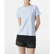 매장정품 무신사스탠다드우먼 MUSINSA STANDARD WOMAN 우먼즈 모달 블렌드 베이식 크루 넥 티셔츠 [파스텔 블루] MWDTS5Z01-PU 541617