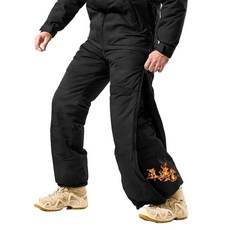 OCANXUE 남성용 전술 바지 보온 방수 스노우 스키 하이킹 팬츠 따뜻한 겨울 방풍 카고 팬츠 사이드 지퍼 블랙 30