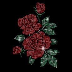 1개 유리 핫픽스 라인스톤 다리미 부착형 아플리케 의상 액세서리 (옷 가방 바지용) 장미 패턴 297x210mm, 혼합색