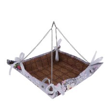shangren 햄스터 Gerbil 기니피그 친칠라 해먹 교수형 침대 스윙 매트 12 "x 12", 천, 설명, 1개