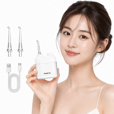 ERANSTAR 미니 무선 물치실 구강세정기 IPX7급 방수 휴대용/여행용/캠핑용/출장용, 화이트