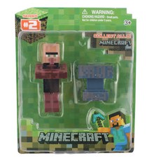 我的世界史蒂夫鐵巨人苦力怕麥塊周邊人偶手辦擺件武器模型，重現遊戲經典場景，激發無限想像。, 1個, 深色村民, 深色村民