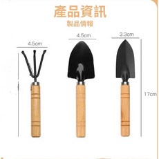 三件組 鐵耙 鐵鏟 鐵鍬 盆栽換土 多肉植物栽種鬆土工具, 1個, 迷你園藝三件組