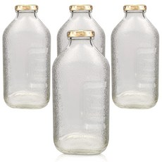 경진기업 유리병 뉴트로 500ml 38파이(A) 마개 골드 4개