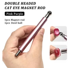 LINMANDA 3 In 1 듀얼 헤드 캣아이 네일 아트 마그네틱 스틱 다기능 자석 디자인 도구 홈 DIY에 적합, 02 Pink