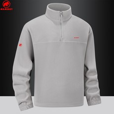 MAMMUT 마무트 매머드 가을 겨울 벨벳 기모 맨투맨 남성 단색 반지퍼 기모 외투 칼라 외투