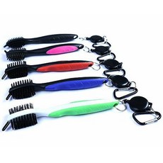 高爾夫球桿清潔刷，雙刷頭設計，伸縮扣便攜，多色可選, 多色選, 1個