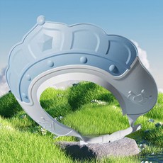 寶寶洗頭帽 防水護耳兒童洗髮帽 小孩洗澡擋水神器 可調節浴帽, 1個, 藍色洗頭帽【皇冠款】