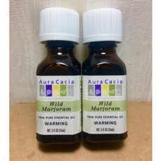 Aura Cacia 野馬鬱蘭精油 溫暖舒緩, 1個, 100%純野馬鬱蘭精油15ml