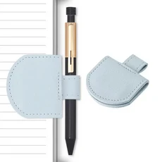 1/2개 자석 북마크 펜 클립 가죽 연필 홀더 탄성 루프 저널 노트북 종이 폴더 필기용 사무용품, 09 2Pcs sky blue