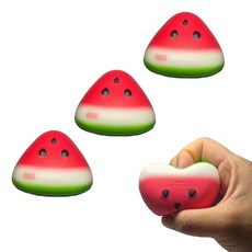 루이나 말랑 쫀뜩 수박 스퀴시 성인용 스트레스 해소볼, 3개