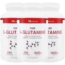 [미국빠른직구] 마이라이프 내추럴스 L-글루타민 1000mg 240정 3병, 3개