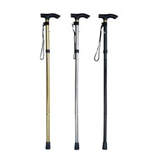 손잡이 접이식 T자형 길이조절 노인지팡이 보조지팡이 39496EA 1(pc), 블랙