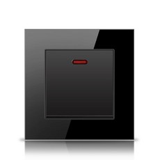 PSSRISE 86 유럽 영국 20A 45A 고전력 벽 스위치 유리 패널 온수기 조명 에어컨 용 ON OFF 로커, Black
