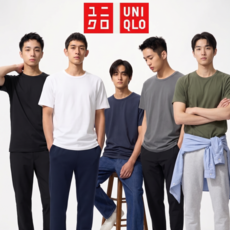 유니클로 에어리즘 코튼 크루넥 반팔 티셔츠 (일본매장판)