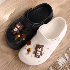 키와이 곰돌이 남녀공용 여름 물놀이 슬리퍼 샌들 파츠 신발