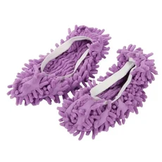 2개 세트 색색의 천으로 만든 청소용 신발 가정용 도구 바닥 먼지 제거 슬리퍼 흡수성, 01 2PCS, 01 2PCS Purple