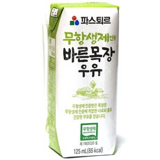 파스퇴르 무항생제 바른목장 멸균우유, 125ml, 4개