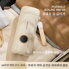휴대용 전기 주전자 빠른 물 끓이기 여행 및 사무실용 적합, 화이트White(304 스테인리스내부통)
