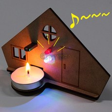 바이메탈 나무집 화재경보기 실험교구 과학 실험세트 실험키트 집콕놀이 과학놀이, 1개