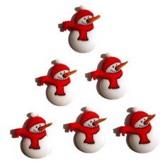 Dress It Up 버튼과 장식의 홀리데이 컬렉션 - 6피스 - 레드 스카프가 달린 눈사람 12372