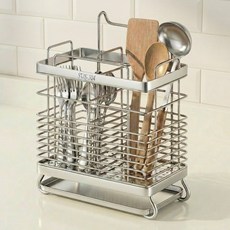 타니아홈 올스텐 304 물빠짐 2구 수저통, 1개, 실버