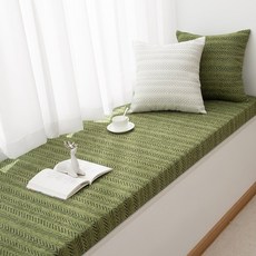 DFMEI 復古魚骨紋雪尼爾飄窗墊窗臺墊高級感陽臺臥室墊子坐墊可拆洗, 1cm, 復古綠:10*10cm