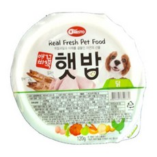 강아지 주식캔 사료 애견비책 햇밥 치킨 120g 습식사료 종합비타민 치석제거, 2개