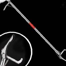 긴 손잡이 접이식 악어 입 집게 낚시 물고기 잡기 도구 강 바다 민물 낚시 보조, 1개, 상세페이지 참조