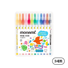 모나미 에어롱 사인펜 12색 세트, 혼합색상, 36개