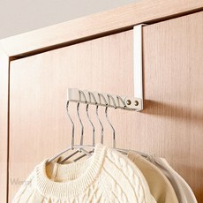 문행거 문옷걸이 방문옷 도어후크 문에 거는 옷걸이 가로 6구, 화이트, 화이트