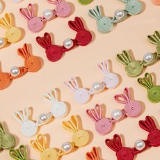 配件 旂袍珍珠小兔盤扣新中式國風唐裝童裝漢服禮盒頭飾裝飾手工扣子