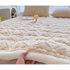 벨벳 침대패드 도톰한 밍크 털 밴드고정 겨울침구 SS Q, 아보카도 그린