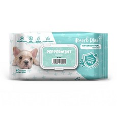 Absorb Plus 寵物濕紙巾 薄荷清香 80張入 弱酸性低敏配方, 1個, 80個裝
