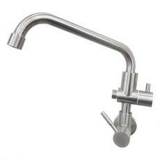 蝴蝶衛浴 304不鏽鋼 單冷壁式兩用水龍頭 ㄇ管 單冷水 整合型兩用龍頭 壁式龍頭, 1個, 兩用-單冷-壁式-ㄇ管,止水帶+六角扳手