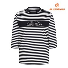 [올포유] 여성 자수 포인트 스트라이프 7부 티셔츠 ALTRM4416-915