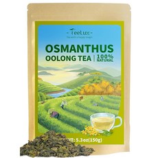 TeeLux 디카페인 녹차 CO2 녹차 루즈 리프 섬세하고 매끄러운 맛 198.4g(7온스), 오스만투스 우롱차, 5.3온스 (1개)