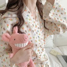 연중 빅사이즈 얇은 넉넉한 여자 대형 큰사이즈 로브 VWFIRJWO