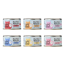 【貓可滋味 Cat's taste】完美貓 健康無膠主食罐 85g 貓罐頭 腸胃 皮毛 關節 化毛 免疫力, 6個, 6入綜合(口味各1), 混合口味