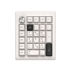 앱코 3모드 QMK VIA 무선 숫자키패드, 화이트, K26, 독자규격 스위치