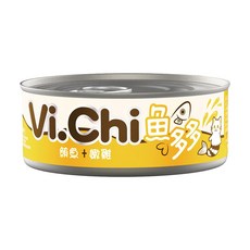 VI.CHI 維齊 魚多多點心罐80g 貓咪濕糧點心 貓罐頭, 1個, 鮪魚+鮪魚薄片+嫩雞,單罐(缺貨自動換口味 勿接受勿下單), 80g, 鮪魚+嫩雞